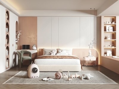 现代女孩儿童房3D模型下载